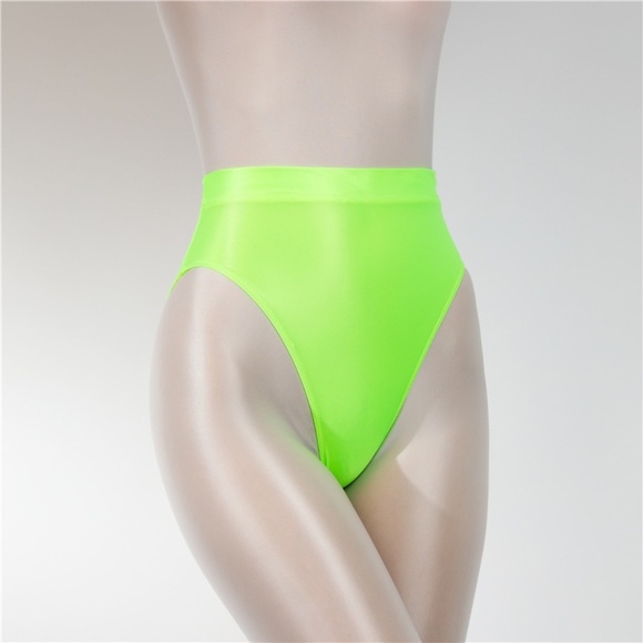 Green, Black OR Pink High cut Spandex.  Shiny Spandex Panties. - Picture 1 of 3